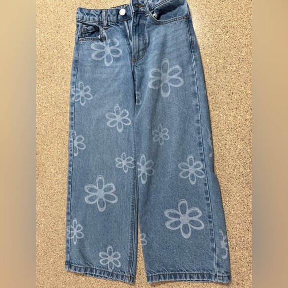 Primark Other - Primark Blue Floral Straight Leg Jeans